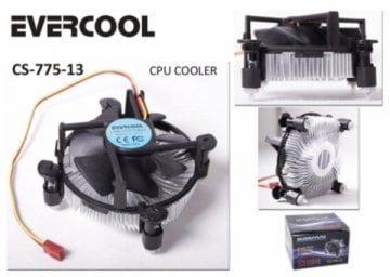 Evercool CS-775-13 Alüminyum CPU Fan (775 Pin İşlemci Uyumlu, Mandallı)