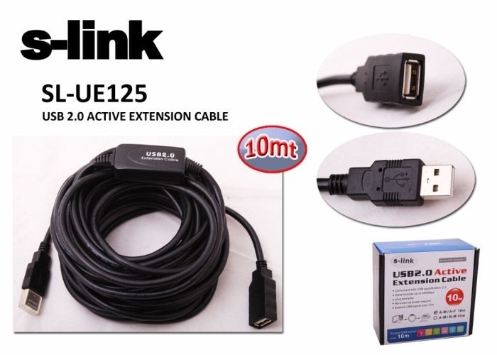 S-link SL-UE125 Usb2.0 10m Uzatma Kablosu