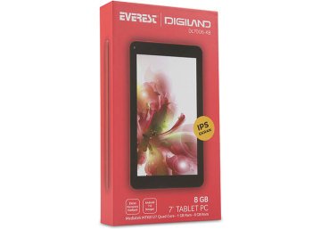 Everest Digiland DL7006-KB Kırmızı Wifi+BT4.0 Çift Kamera 7 IPS 1024*600 1GB 1.3GHz Quad Core 8GB Android 7.0 Tablet Pc