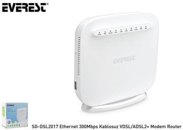 Everest SG-DSL2017 Ethernet 300Mbps Kablosuz Dahili Anten VDSL/ADSL2+ Modem Router