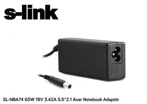 S-link SL-NBA74 65W 19V 3.42A 5.5*2.1 Acer Uç Notebook Adaptör