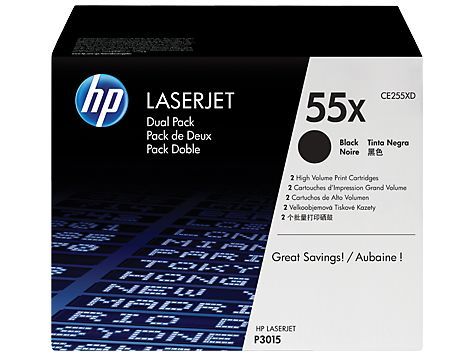 HP CE255XD (55X) SIYAH 2 LI PAKET YUKSEK KAPASITELI TONER 12.000 SAYFA