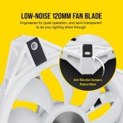 CORSAIR CO-9050104-WW QL120 RGB 120 MM DORT RGB RENK DONGULU BEYAZ PWM FAN LIGHTING NODE CORE KONTROLCU ILE BIRLIKTE 3 LU PAKET