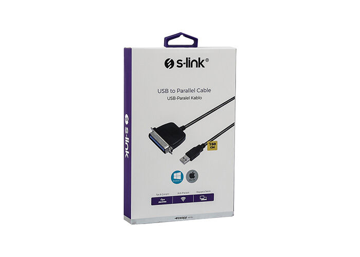 S-link SW-U614 Siyah USB to Parallel (CN36M) Kablo