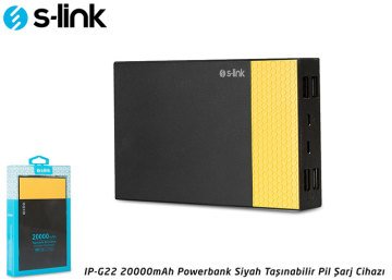 S-link IP-G22 20000mAh Powerbank (Siyah Renk Taşınabilir Şarj Cihazı)
