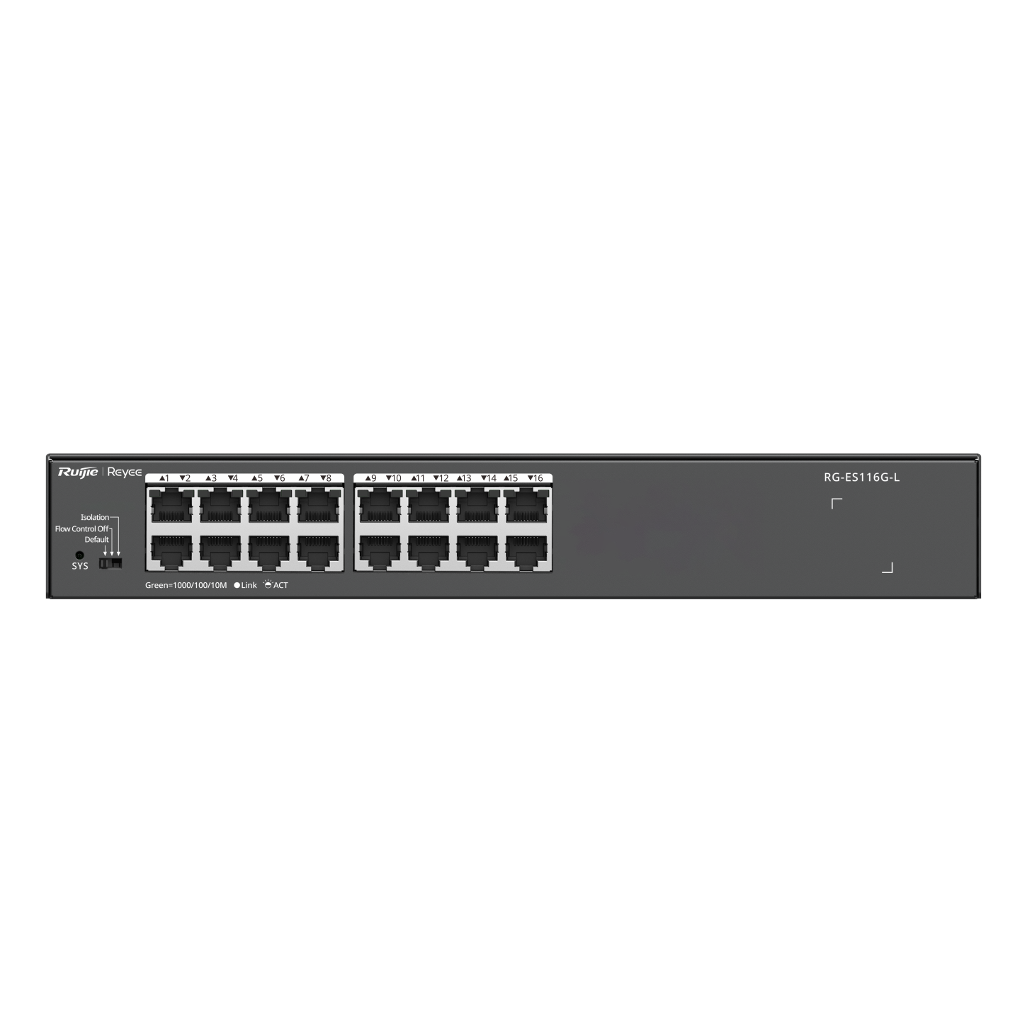 Ruijie Reyee RG-ES116G-L 16 Port Gigabit 10/100/1000 Mbps Yönetilmeyen Switch Metal Kasa