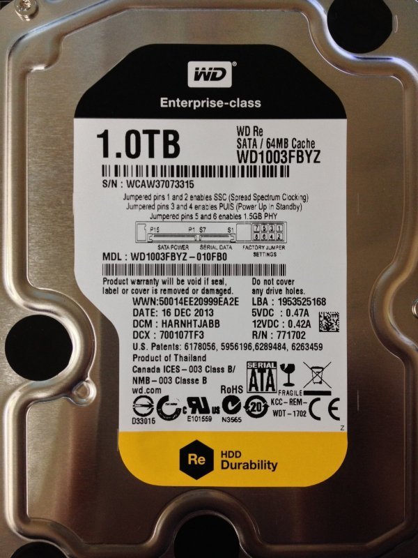 Western Digital WD1003FBYX 1TB 7200rpm Refurbish 3.5'' SATA HDD
