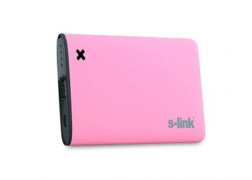 S-link IP-M42 4200mAh 2100MA Çıkış Pembe Powerbank Şarj Aleti Taşınabilir Pil Şarj Cihazı