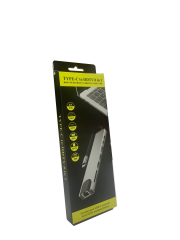 Hytech HY-USBC83 4K@30Hz Gri Metal 2xUSB3.0, 1xUSB2.0, 1000Mbps PD, TypeC Data, SD/TF Kart Okuyucu Type C Adaptör