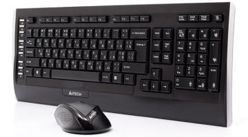A4Tech 9300F Kablosuz,Q TR Multimedya Klavye, Optik Mouse Set,Siyah