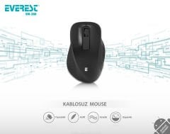Everest SM-360 Usb Siyah 3D Optik Süper Sessiz Alkalin Pil Kablosuz Mouse