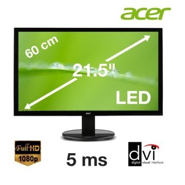 Acer K222HQLbd 21.5'' 5ms Analog+DVI Full HD Led Monitör...Göz Dostu Düşük Mavi Işık İçerikli Çevre Dostu Civasız Acer Led Monitör