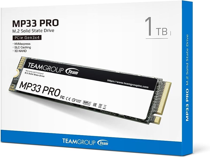Team MP33 Pro 1TB 2400/2100MB/s NVMe PCIe Gen3x4 M.2 SSD Disk