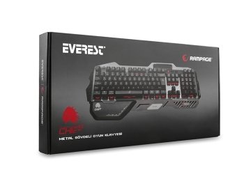 Everest Rampage Chief Siyah USB Gaming US Layout Multimedia İNGİLİZCE TUŞLU Klavye