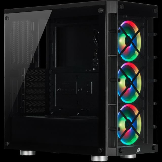 CORSAIR CC-9011188-WW ICUE 465X RGB TEMPERLI CAM YAN PANEL MID TOWER BILGISAYAR KASASI SIYAH