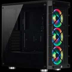 CORSAIR CC-9011188-WW ICUE 465X RGB TEMPERLI CAM YAN PANEL MID TOWER BILGISAYAR KASASI SIYAH