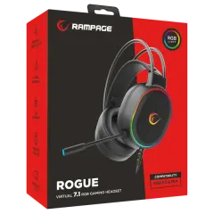 Rampage ROGUE Siyah USB RGB Ledli Gaming Esnek Mikrofonlu Oyuncu Kulaklık