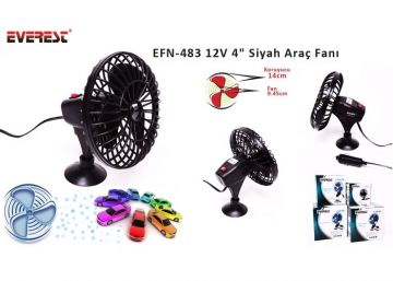 Everest EFN-483 12V 4 Siyah Araç Fanı