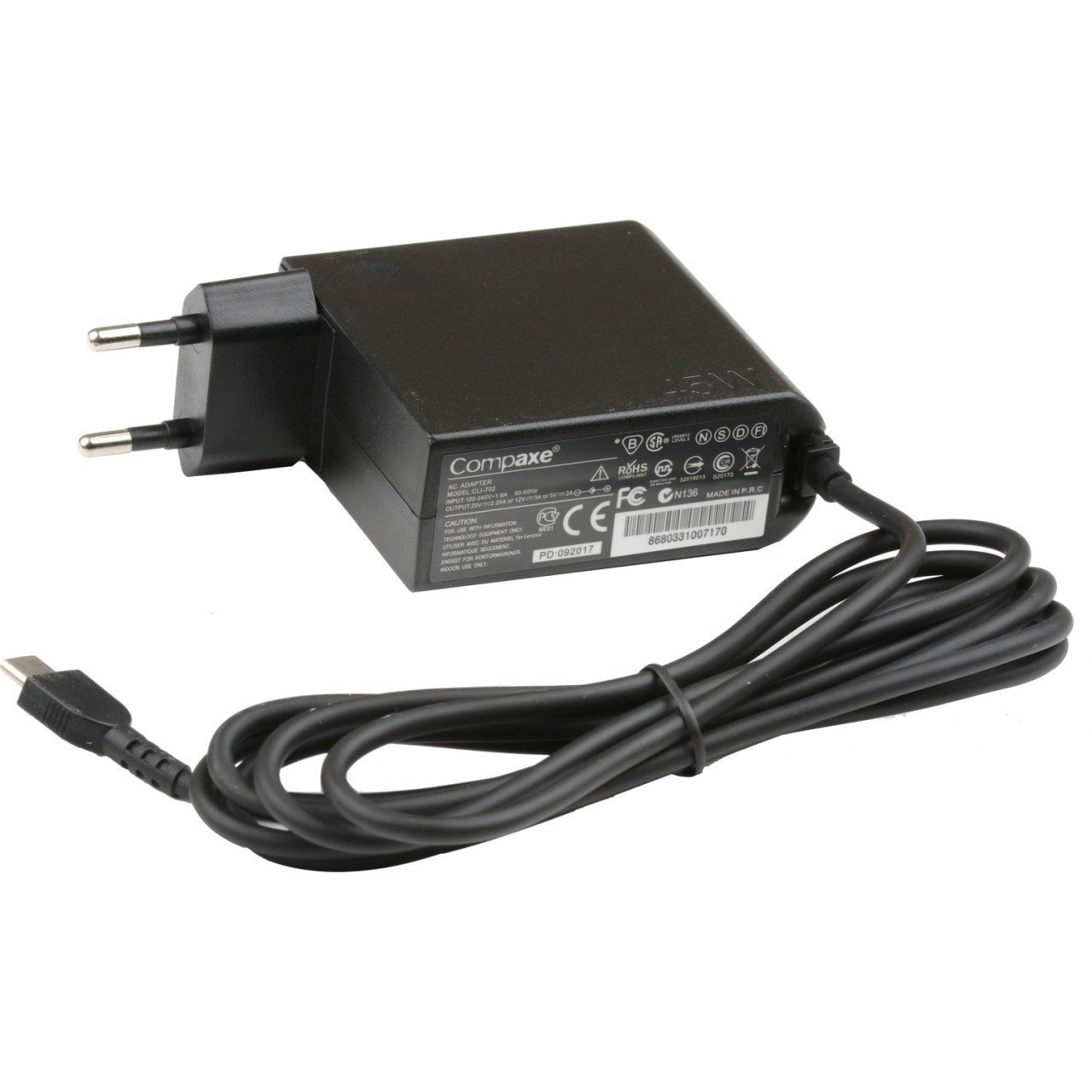 COMPAXE CLI-702 20V 2.25A 15V 3A 9V 2A 5V 2A OR TYPE-C LAPTOP ADAPTÖR
