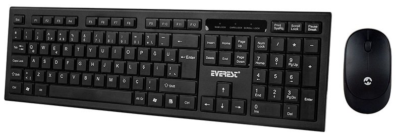 Everest Km-6121 Siyah Kablosuz Wireless Q Slim Klavye Mouse Set