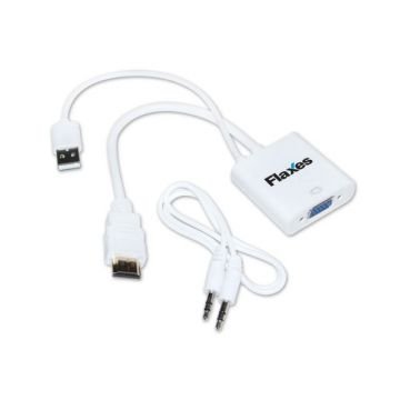 FLAXES FCK-VH VGA to HDMI (VGA dan HDMİ çevirici+ses kablosu hediyeli)
