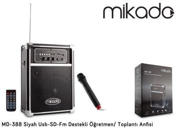 Mikado MD-388 Siyah FM Destekli Öğretmen Toplantı Amfisi
