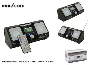 Mikado MD-805FM Siyah Usb+SD+Fm LCD Ekran Müzik Kutusu