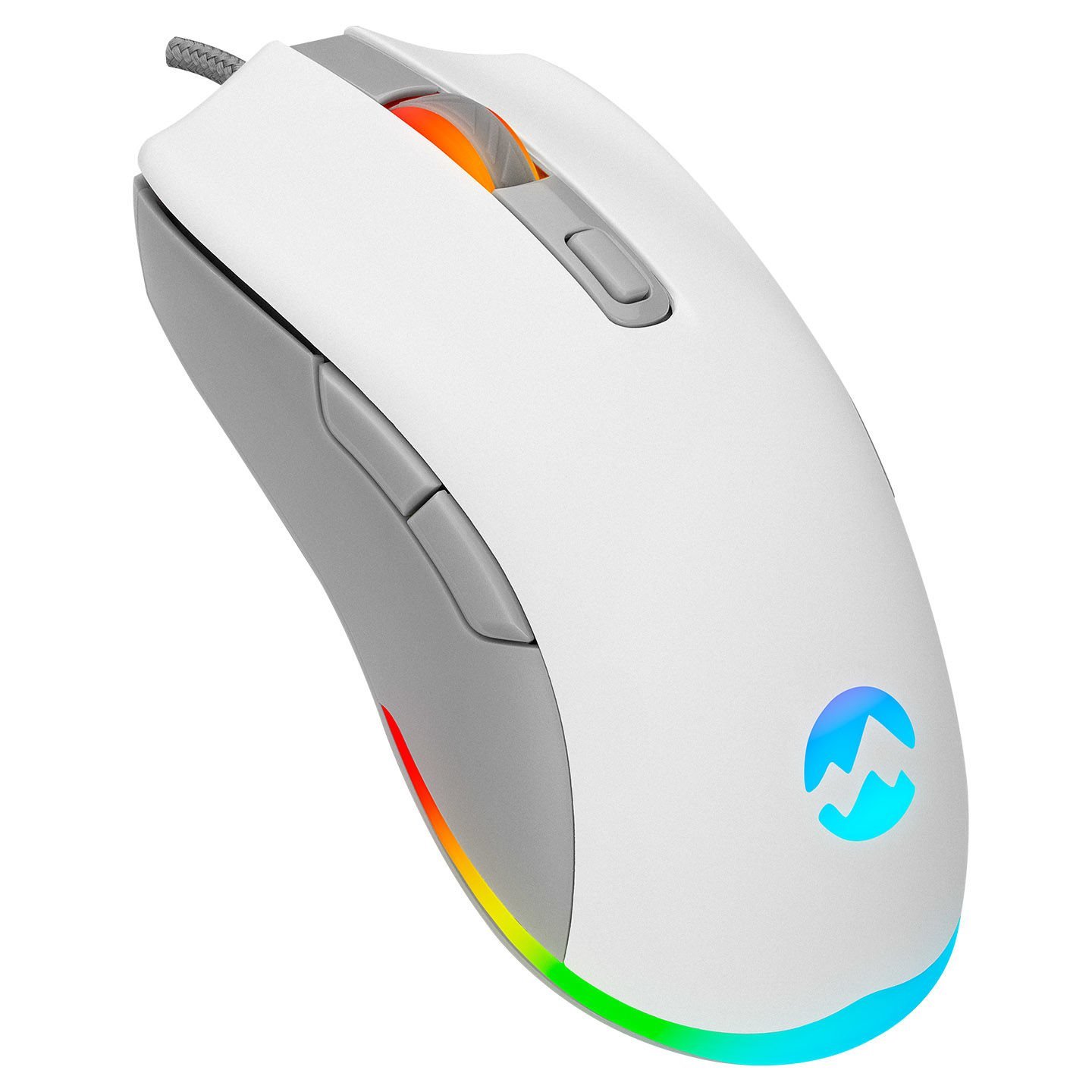 Everest SGM-L1 LUMOS Beyaz Gri 6400dpi RGB Ledli Makrolu Gaming Oyuncu Mouse