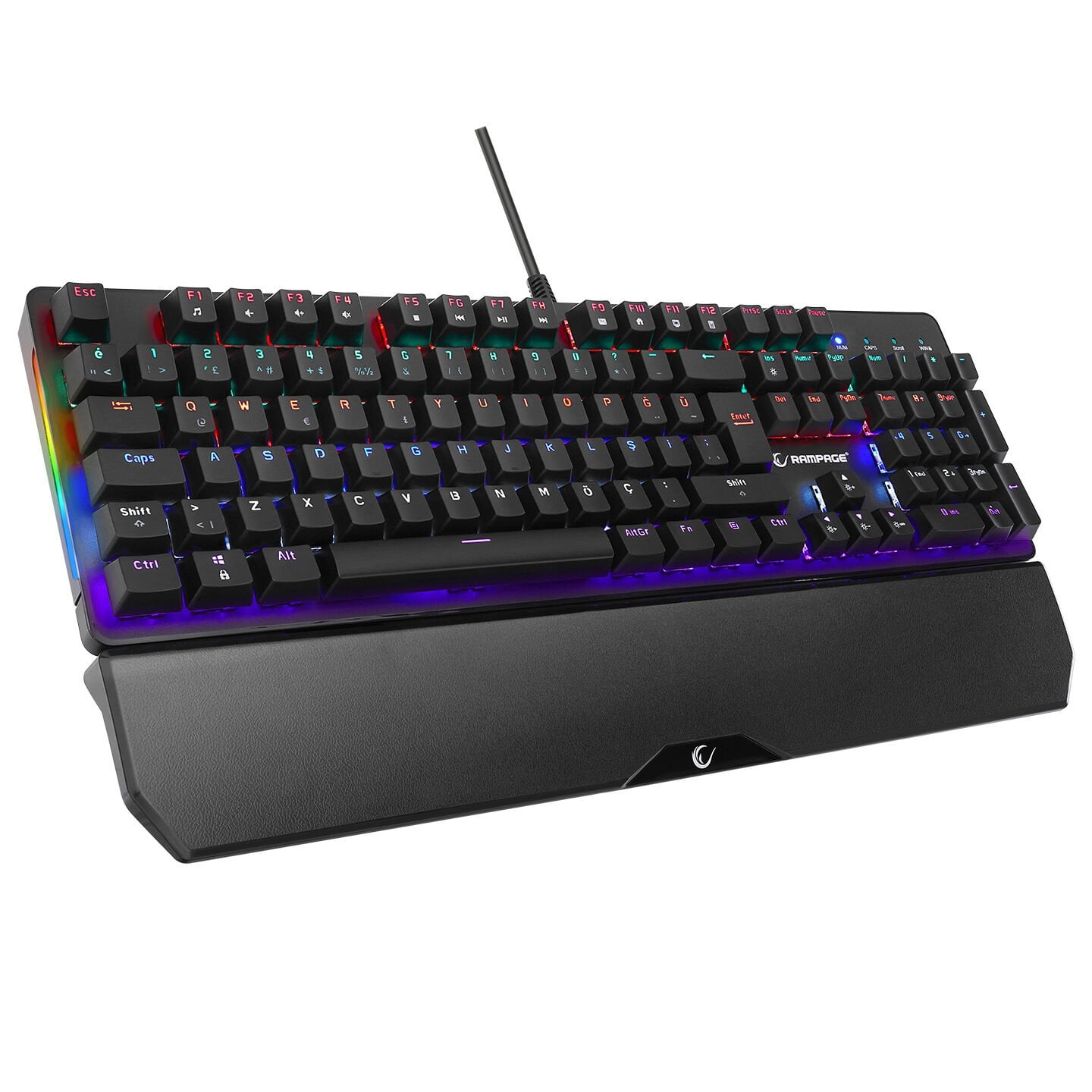 Rampage KB-R86 UMBRA Siyah USB Rainbow Aydınlatmalı Blue Switch Mekanik Gaming Oyuncu Klavye