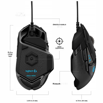Logitech G502 HERO Gaming Mouse Ultra Performans Yeni Nesil