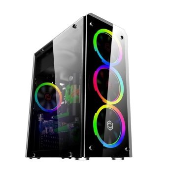 Frisby Cyber LED Fanlı Gaming Kasa - Tempered Camlı Oyuncu Kasası