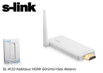 S-link SL-W10 Kablosuz HDMI Beyaz Görüntü+Ses Aktarıcı