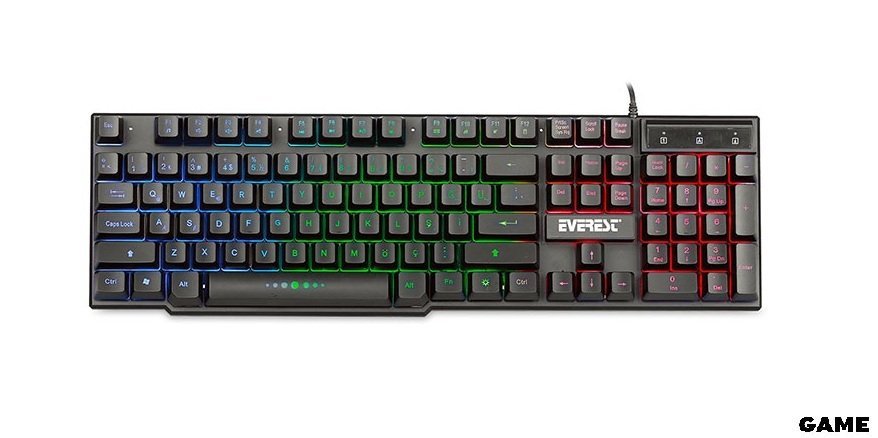 Everest KB-X88 BLAST Siyah USB Gökkuşağı Aydınlatmalı Q Oyuncu Klavyesi
