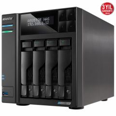 ASUSTOR AS6604T INTEL J4125 4 YUVALI (4X22TB DESTEĞİ) 4GB DDR4(8GB RAM DESTEĞİ) M.2 X2 2.5GBE X2 USB 3.2 X3