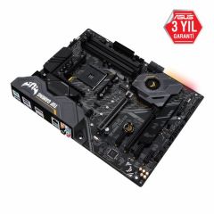 ASUS TUF GAMING X570-PLUS AMD X570 AM4 DDR4 4400 DP HDMI Çift M2 USB 3.2 AURA RGB ATX PCIe 4.0 128GB’a kadar ram desteği