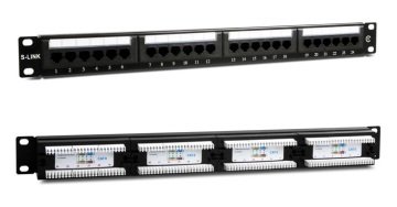 24 Port Cat6 UTP Patch Panel - S-link SL-P624 Dolu Patch Panel