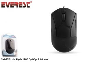 Everest SM-357 Usb Siyah 1200 Dpi Optik Mouse