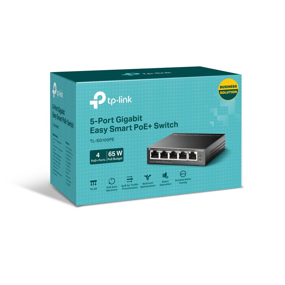 TP-LINK TL-SG105PE 5 PORT GIGABIT EASY SMART SWITCH 4-PORT PoE PLUS