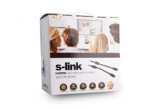 S-link SLX-279 HDMI TO HDMI 30m. Altın Uçlu 24K + Çipsetli 1.4 Ver. 3D Kablo