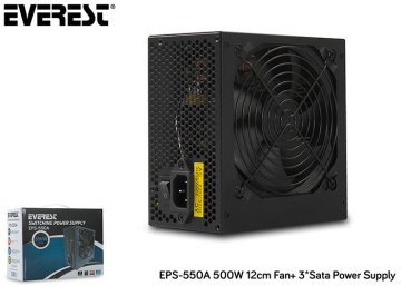 Everest EPS-550A 550W 12cm Fan 4*SATA Aktif PFC Power Supply