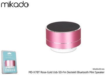 Mikado MD-X7BT Rose-Gold Usb-SD-Fm Destekli Bluetooth Mini Speaker