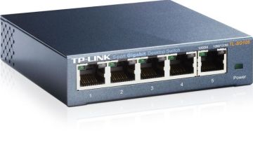 TP-LİNK TL-SG105 5 Port 10/100/1000Mbps %65 Enerji Tasarruflu Tak Kullan Çelik Kasa