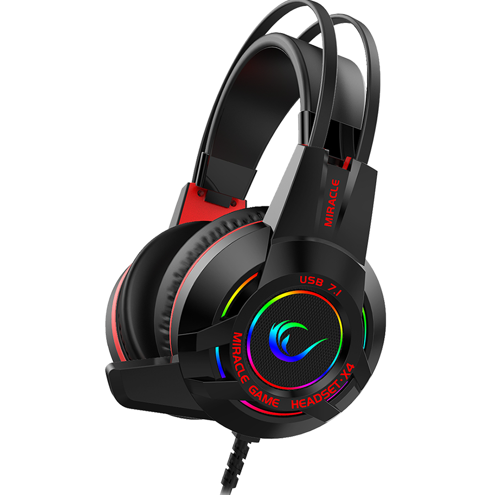 Rampage Miracle-X4 Siyah RGB Led 7.1 Surround Sound System Mikrofonlu Oyuncu Kulaklığı