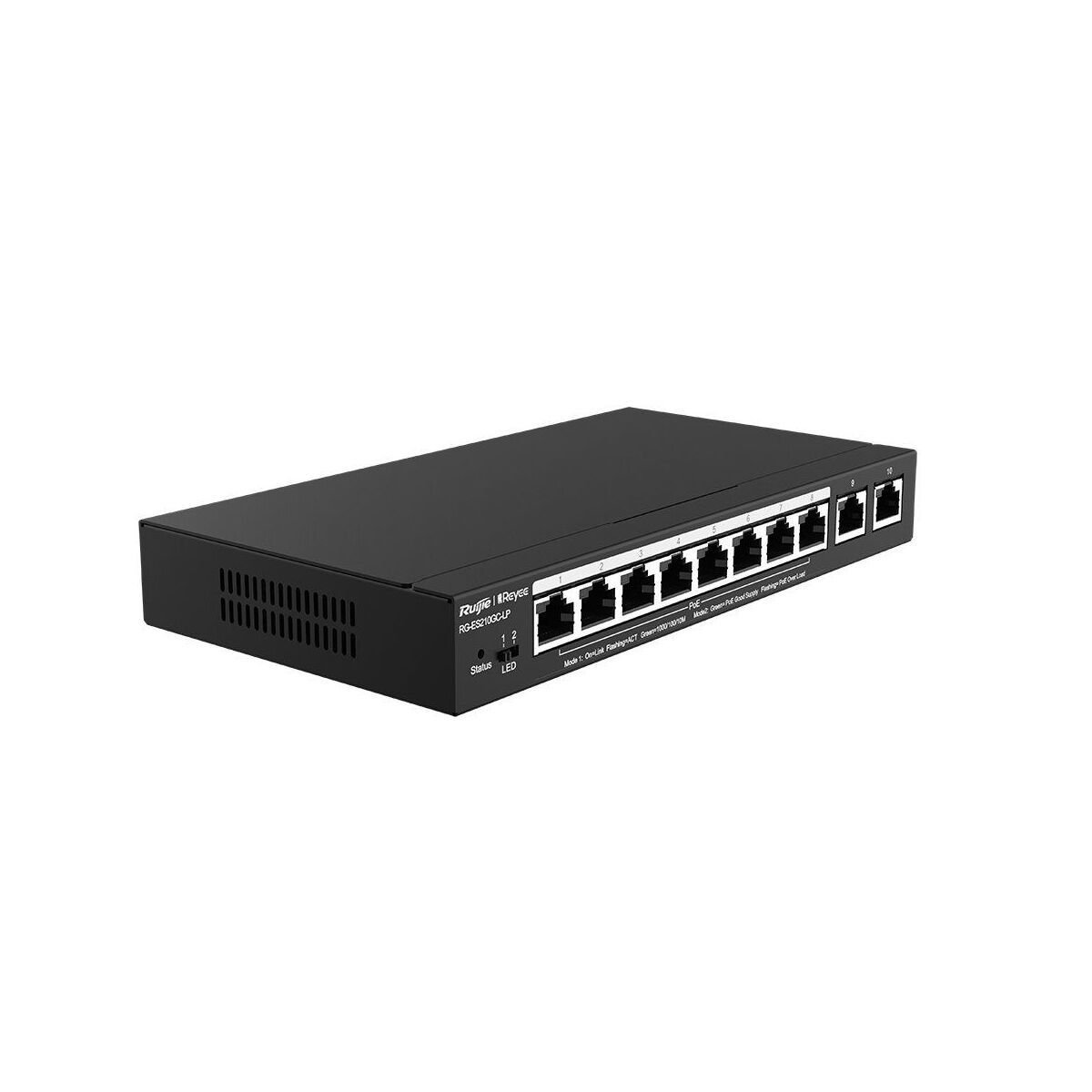 Reyee RG-ES210GC-LP 10 Portlu, 10/100/1000 Gigabit, Yönetilebilir Switch, 8 Port PoE+ (70W)