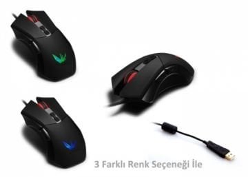 Everest Rampage DLM-355 Usb Siyah Makrolu Oyuncu Mouse