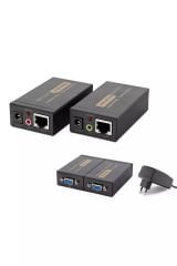 HADRON HDX1318 VGA & AUDIO EXTENDER 100M SİYAH