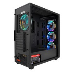 Rampage X-TITAN RC99 600W 80 Plus Bronze Temper Camlı 4 Adet RGB Fanlı USB 3.0 Gaming Oyuncu Kasası
