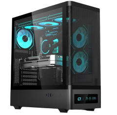Quantum Hyper QT4500 Type-C+USB3.0+2xUSB1.1 6xARGB Fan Temperli Cam Yan Panel