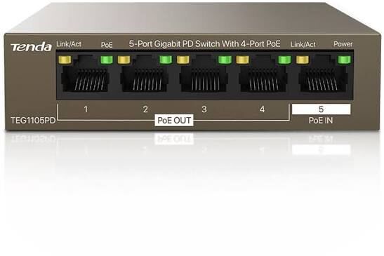 TENDA TEG1105PD 5PORT 10/100/1000 POE SWITCH