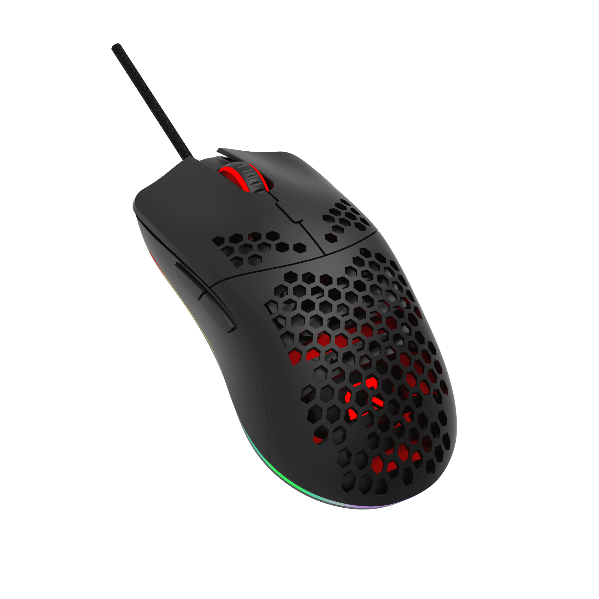 Quantum Gaming Hive Honeycomb RGB Optical Gaming Mouse, 12800 DPI, 6 Macro, Huano Yüksek ayarlı